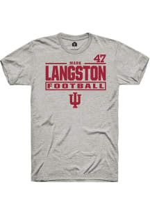 Mark Langston Ash Indiana Hoosiers NIL Stacked Box Short Sleeve T Shirt