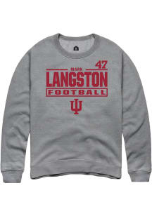 Mark Langston Rally Mens Graphite Indiana Hoosiers NIL Stacked Box Crew Sweatshirt