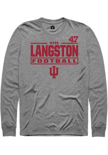 Mark Langston Rally Mens Graphite Indiana Hoosiers NIL Stacked Box Tee
