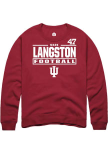 Mark Langston Rally Mens Cardinal Indiana Hoosiers NIL Stacked Box Crew Sweatshirt