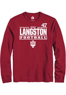 Mark Langston Rally Mens Cardinal Indiana Hoosiers NIL Stacked Box Tee
