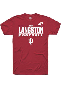 Mark Langston Cardinal Indiana Hoosiers NIL Stacked Box Short Sleeve T Shirt