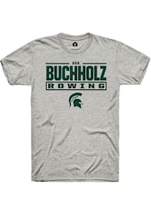 Ava Buchholz  Michigan State Spartans Ash Rally NIL Stacked Box Short Sleeve T Shirt