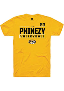 Tia Phinezy  Missouri Tigers Gold Rally NIL Stacked Box Short Sleeve T Shirt