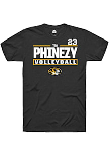 Tia Phinezy  Missouri Tigers Black Rally NIL Stacked Box Short Sleeve T Shirt