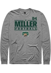 AJ Miller  Ohio Bobcats Graphite Rally NIL Stacked Box Long Sleeve T Shirt