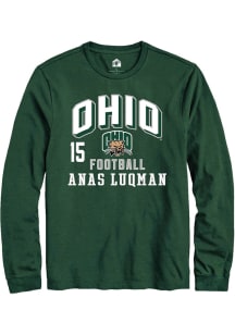 Anas Luqman  Ohio Bobcats Green Rally NIL Arch Logo Long Sleeve T Shirt
