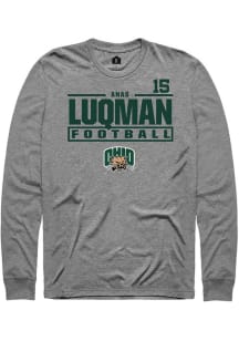 Anas Luqman  Ohio Bobcats Graphite Rally NIL Stacked Box Long Sleeve T Shirt