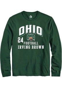 Irving Brown  Ohio Bobcats Green Rally NIL Arch Logo Long Sleeve T Shirt