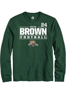 Irving Brown  Ohio Bobcats Green Rally NIL Stacked Box Long Sleeve T Shirt