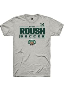 Norah Roush  Ohio Bobcats Ash Rally NIL Stacked Box Short Sleeve T Shirt