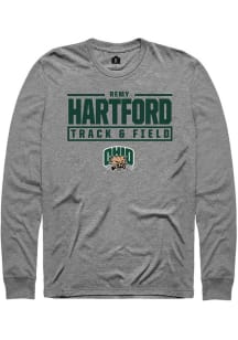 Remy Hartford  Ohio Bobcats Graphite Rally NIL Stacked Box Long Sleeve T Shirt
