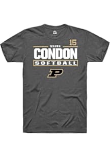Maura Condon  Purdue Boilermakers Grey Rally NIL Stacked Box Short Sleeve T Shirt