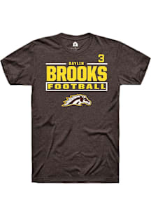 Baylin Brooks  Western Michigan Broncos Brown Rally Football NIL Stacked Box Short Sleeve T Shirt