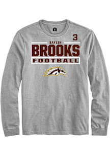 Baylin Brooks  Western Michigan Broncos Grey Rally Football NIL Stacked Box Long Sleeve T Shirt