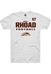 Brady Rhoad White Western Michigan Broncos NIL Stacked Box Short Sleeve T Shirt
