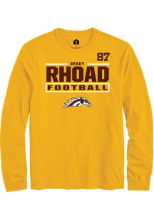 Brady Rhoad Rally Mens Gold Western Michigan Broncos NIL Stacked Box Tee