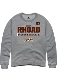Brady Rhoad Rally Mens Grey Western Michigan Broncos NIL Stacked Box Crew Sweatshirt