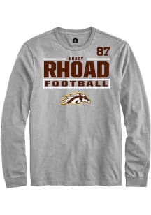 Brady Rhoad Rally Mens Grey Western Michigan Broncos NIL Stacked Box Tee
