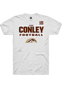 Cade Conley White Western Michigan Broncos NIL Stacked Box Short Sleeve T Shirt
