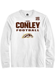 Cade Conley Rally Mens White Western Michigan Broncos NIL Stacked Box Tee