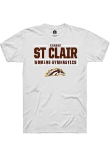 Cassie St Clair White Western Michigan Broncos NIL Stacked Box Short Sleeve T Shirt
