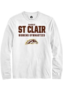 Cassie St Clair Rally Mens White Western Michigan Broncos NIL Stacked Box Tee