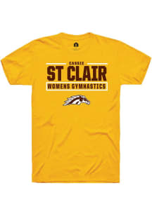 Cassie St Clair Gold Western Michigan Broncos NIL Stacked Box Short Sleeve T Shirt