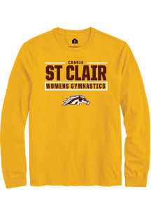 Cassie St Clair Rally Mens Gold Western Michigan Broncos NIL Stacked Box Tee
