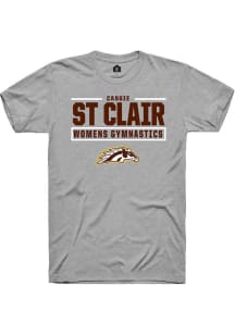 Cassie St Clair Grey Western Michigan Broncos NIL Stacked Box Short Sleeve T Shirt