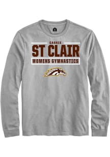 Cassie St Clair Rally Mens Grey Western Michigan Broncos NIL Stacked Box Tee