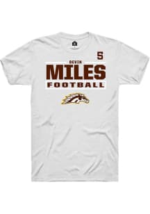 Devin Miles White Western Michigan Broncos NIL Stacked Box Short Sleeve T Shirt