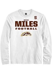 Devin Miles Rally Mens White Western Michigan Broncos NIL Stacked Box Tee