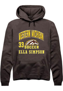 Ella Simpson Rally Mens Brown Western Michigan Broncos NIL Arch Logo Hooded Sweatshirt