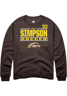 Ella Simpson Rally Mens Brown Western Michigan Broncos NIL Stacked Box Crew Sweatshirt