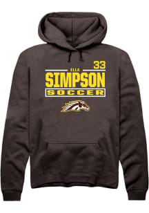 Ella Simpson Rally Mens Brown Western Michigan Broncos NIL Stacked Box Hooded Sweatshirt