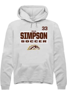 Ella Simpson Rally Mens White Western Michigan Broncos NIL Stacked Box Hooded Sweatshirt