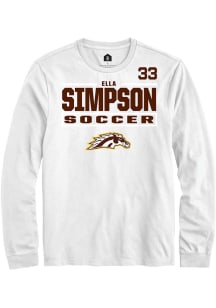 Ella Simpson Rally Mens White Western Michigan Broncos NIL Stacked Box Tee