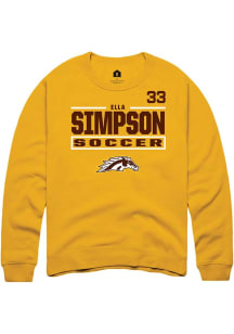 Ella Simpson Rally Mens Gold Western Michigan Broncos NIL Stacked Box Crew Sweatshirt