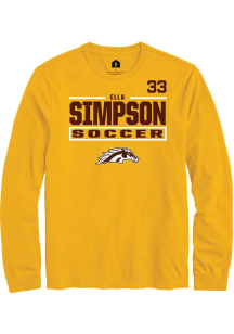 Ella Simpson Rally Mens Gold Western Michigan Broncos NIL Stacked Box Tee