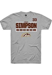 Ella Simpson Grey Western Michigan Broncos NIL Stacked Box Short Sleeve T Shirt