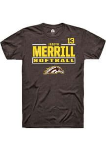 Jadeyn Merrill Brown Western Michigan Broncos NIL Stacked Box Short Sleeve T Shirt