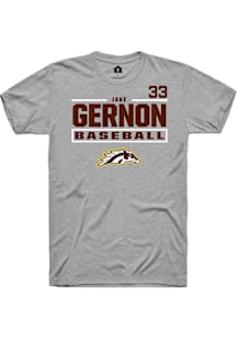 Jake Gernon  Western Michigan Broncos Grey Rally NIL Stacked Box Short Sleeve T Shirt