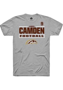 James Camden Grey Western Michigan Broncos NIL Stacked Box Short Sleeve T Shirt
