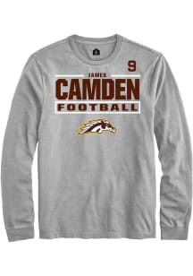 James Camden Rally Mens Grey Western Michigan Broncos NIL Stacked Box Tee
