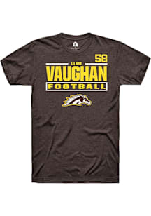 Liam Vaughan  Western Michigan Broncos Brown Rally Football NIL Stacked Box Short Sleeve T Shirt