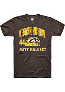 Matt Maloney  Western Michigan Broncos Brown Rally NIL Arch Logo Short Sleeve T Shirt