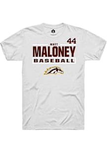 Matt Maloney  Western Michigan Broncos White Rally NIL Stacked Box Short Sleeve T Shirt