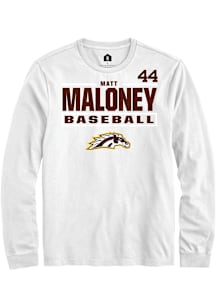 Matt Maloney  Western Michigan Broncos White Rally NIL Stacked Box Long Sleeve T Shirt