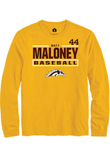 Matt Maloney  Western Michigan Broncos Gold Rally NIL Stacked Box Long Sleeve T Shirt